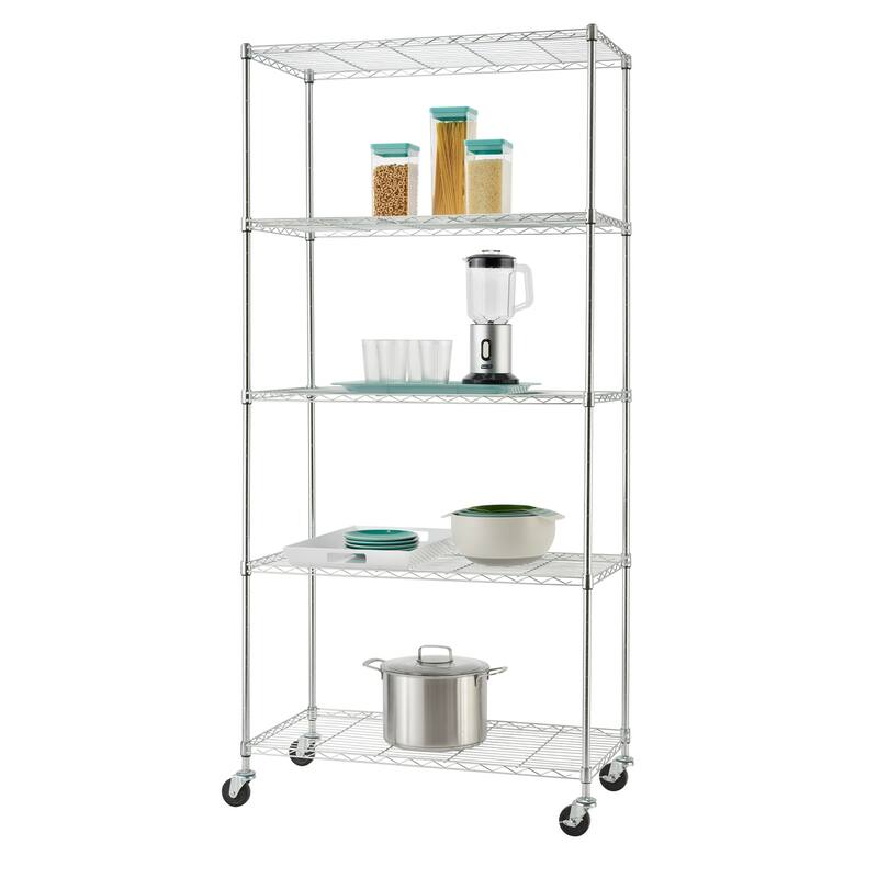 TRINITY BASICS® EcoStorage® 5Tier 36x18x72 Chrome Wire Shelving w